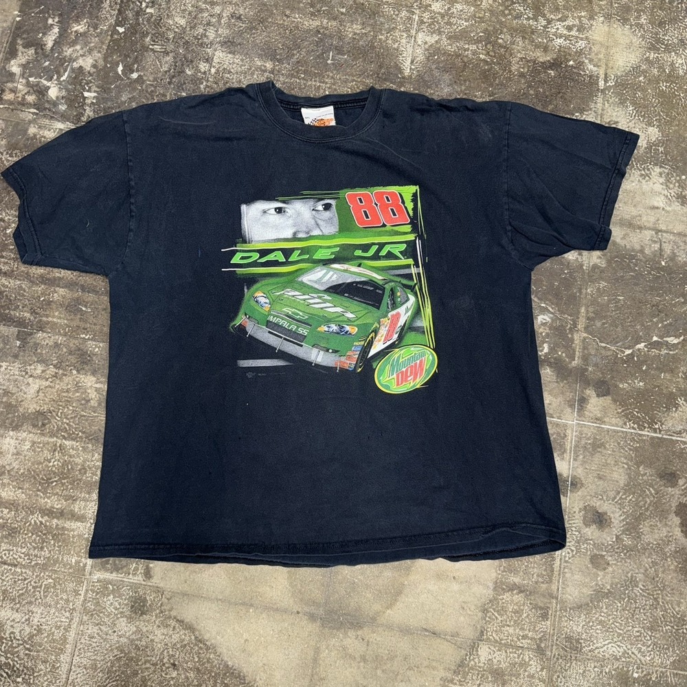 Winners Circle Dale Earnhardt Jr Mens 2XL Black T Shirt Mountain Dew NASCAR #88